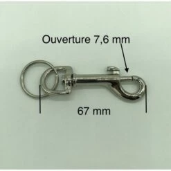 SERRURERIE-BOUTIQUE Mousqueton . Nickelé. Petit Modèle AVK7115 - AVK7115