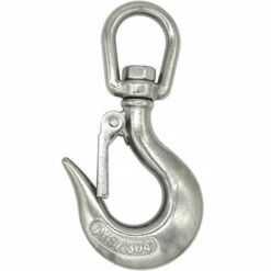 AMANKA Mousqueton Avec émerillon Pivotant 5x115mm En Acier Inox Métal Inoxydable Pour Accrocher Sièges Suspendus Max 150kg