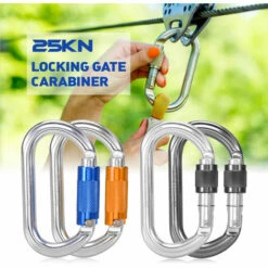 ASUPERMALL Mousqueton A Fermeture Verrouillable 25Kn, Gris, Sgm7108B -Equipement antichute Soldes 18702777 4