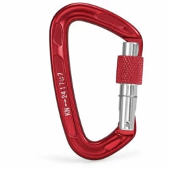 ASUPERMALL Mousqueton A Fermeture Verrouillable 24Kn, Rouge, Porte A Vis