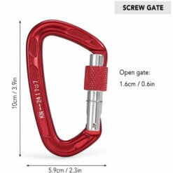 ASUPERMALL Mousqueton A Fermeture Verrouillable 24Kn, Rouge, Porte A Vis 11 ASUPERMALL Mousqueton A Fermeture Verrouillable 24Kn, Rouge, Porte A Vis -Equipement antichute Soldes 18702895 5