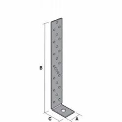 SIMPSON Ancrages Pour Montant D'ossature Bois AH, Largeur 40 Mm X Hauteur 490 Mm X Profondeur 50 Mm Avec Rondelle 40 X 50 Mm -Equipement antichute Soldes 19010301 3