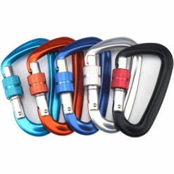 ASUPERMALL Mousqueton, Avec Fermeture A Vis 12Kn, 5 Pcs, Noir -Equipement antichute Soldes 19235032 2