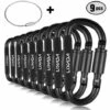 ASUPERMALL Mousqueton A Verrouillage A Anneau En D En Alliage D'Aluminium, Paquet De 9, Noir -Equipement antichute Soldes 19883577 1
