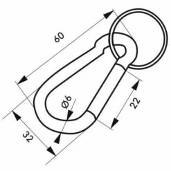 Serrurerie De Picardie - Mousqueton, Ø 6x60 Mm, Alu, Couleurs Assorties -Equipement antichute Soldes 19999470 2