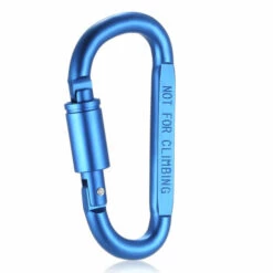 Lixada En Alliage D'Aluminium D-Anneau De Verrouillage Mousqueton A Vis De Verrouillage De Suspension Crochet Boucle Porte-Cles Pour Camping En Plein Air Randonnee, Bleu -Equipement antichute Soldes 23156477 3
