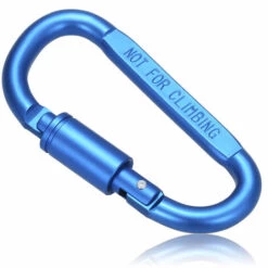 Lixada En Alliage D'Aluminium D-Anneau De Verrouillage Mousqueton A Vis De Verrouillage De Suspension Crochet Boucle Porte-Cles Pour Camping En Plein Air Randonnee, Bleu -Equipement antichute Soldes 23156477 5