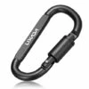 Lixada En Alliage D'Aluminium D-Anneau De Verrouillage Mousqueton A Vis De Verrouillage De Suspension Crochet Boucle Porte-Cles Pour Camping En Plein Air Randonnee, Noir -Equipement antichute Soldes 23156500 1