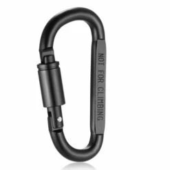 Lixada En Alliage D'Aluminium D-Anneau De Verrouillage Mousqueton A Vis De Verrouillage De Suspension Crochet Boucle Porte-Cles Pour Camping En Plein Air Randonnee, Noir -Equipement antichute Soldes 23156500 5