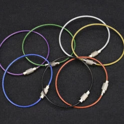 ASUPERMALL 10Pcs Colore Keychain De Fil En Acier Inoxydable Corde Porte-Cles Avion Câble Rapport Anneau Pour Keyring Randonnee En Plein Air -Equipement antichute Soldes 23157224 4