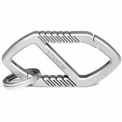 ASUPERMALL Ultraleger Alliage De Titane Porte-Cle Porte-Cles Mousqueton A Degagement Rapide Avec Porte-Cles, Gris, Ta6369