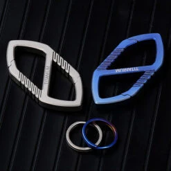 ASUPERMALL Ultraleger Alliage De Titane Porte-Cle Porte-Cles Mousqueton A Degagement Rapide Avec Porte-Cles, Gris, Ta6369 -Equipement antichute Soldes 23190749 4