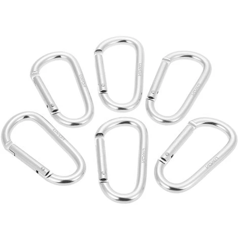 Lixada Paquet De 6 Aluminium Mousqueton D-Anneau De Verrouillage Mousqueton Porte-Clefs Crochet, Argent 3 Lixada Paquet De 6 Aluminium Mousqueton D-Anneau De Verrouillage Mousqueton Porte-Clefs Crochet, Argent