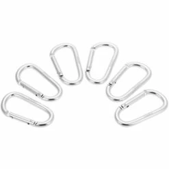 Lixada Paquet De 6 Aluminium Mousqueton D-Anneau De Verrouillage Mousqueton Porte-Clefs Crochet, Argent 8 Lixada Paquet De 6 Aluminium Mousqueton D-Anneau De Verrouillage Mousqueton Porte-Clefs Crochet, Argent -Equipement antichute Soldes 23196847 2
