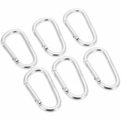 Lixada Paquet De 6 Aluminium Mousqueton D-Anneau De Verrouillage Mousqueton Porte-Clefs Crochet, Argent 9 Lixada Paquet De 6 Aluminium Mousqueton D-Anneau De Verrouillage Mousqueton Porte-Clefs Crochet, Argent -Equipement antichute Soldes 23196847 3