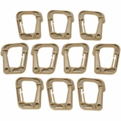 ASUPERMALL Paquet De 10 Verrouillage Polyvalent D-Ring Crochet De Suspension Mousqueton Porte-Cles Pour Molle Webbing, Bronzer