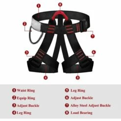 DEVENIRRICHE Baudrier Escalade Harnais D'escalade Ceinture De Sécurité Pour Femme Homme Escalade Alpinisme Montagne Descente En Rappel -Equipement antichute Soldes 25096148 3