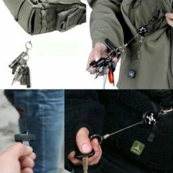 BEARSU Rétractable Porte Clés, 2 Pièces Longe Rétractable Bobine Avec 60 Cm Extra Fort Corde En Acier Pour Clés Ou Badges Clip De Ceinture (Noir) -Equipement antichute Soldes 25362561 5