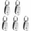 DEVENIRRICHE 5 Pièces Poulie Pour Cable, Poulie De Levage En 304 Acier Inoxydable - M25 Poulie Simple, Capacité De La Poulie 150 Kg - Argent -Equipement antichute Soldes 26010620 1