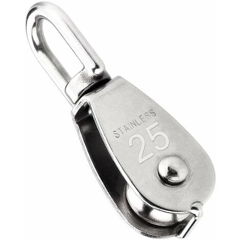 LONGZIMING 5 Pièces Poulie Pour Cable, Poulie De Levage En 304 Acier Inoxydable - M25 Poulie Simple, Capacité De La Poulie 150 Kg - Argent 7 LONGZIMING 5 Pièces Poulie Pour Cable, Poulie De Levage En 304 Acier Inoxydable - M25 Poulie Simple, Capacité De La Poulie 150 Kg - Argent – Image 5