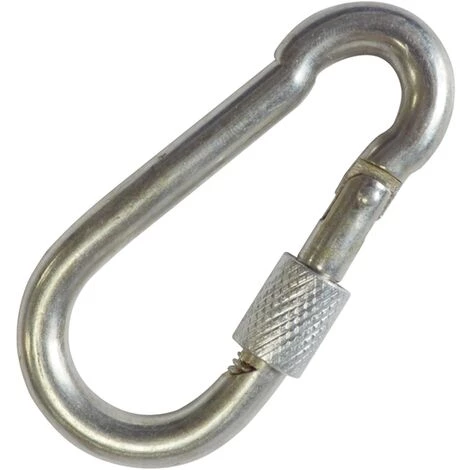 Mousqueton Sencys Acier Gris 80mm 3 Mousqueton Sencys Acier Gris 80mm