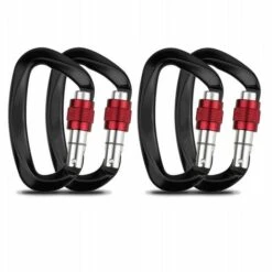 ILOVEMILAN Mousqueton Antichute Mousqueton En Forme De D 12KN Noir (4