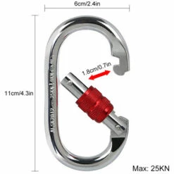 ASUPERMALL O-Safe Mousquetons De Verrouillage En Acier Inoxydable, Argent Et Rouge -Equipement antichute Soldes 27615173 4