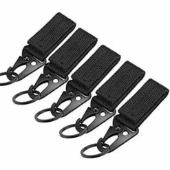 LangRay 5 PCS Mousqueton De Ceinture, Sangle En Nylon Avec Porte-Clés Anti-Friction Boucle De Gilet Tactique 10cm Pour Plein Air, Camping, Randonnée
