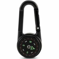 ABCRITAL Thermomètre À Mousqueton Mini Boussole Double Face 3-En-1 Pour L'Extérieur