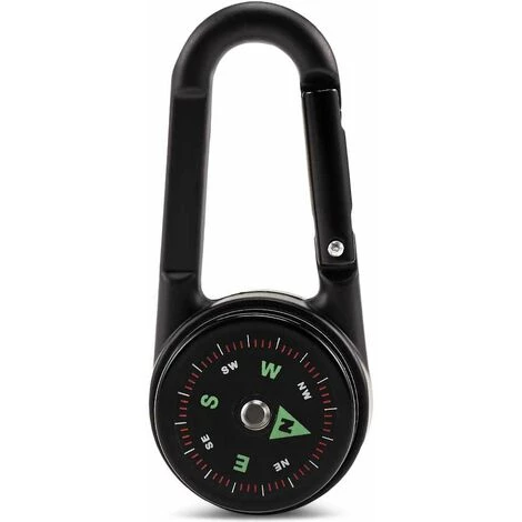 ABCRITAL Thermomètre À Mousqueton Mini Boussole Double Face 3-En-1 Pour L'Extérieur 3 ABCRITAL Thermomètre À Mousqueton Mini Boussole Double Face 3-En-1 Pour L'Extérieur