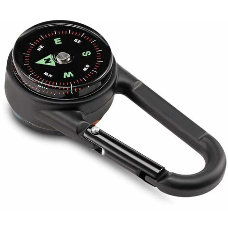 ABCRITAL Thermomètre À Mousqueton Mini Boussole Double Face 3-En-1 Pour L'Extérieur 4 ABCRITAL Thermomètre À Mousqueton Mini Boussole Double Face 3-En-1 Pour L'Extérieur – Image 2