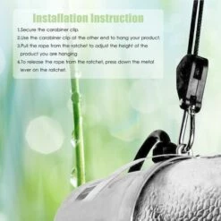 LITZEE Corde à Cliquet Réglable Sangle à Cliquet Corde Heavy Duty Rope Ratchet Pour Lampe Plantes Capacité De 150 LB Par Paire 1/8 Pouces 2 Paire -Equipement antichute Soldes 28267999 4