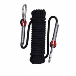 Triomphe Corde De Sécurité Corde En Nylon Corde D'escalade En Plein Air Corde D'escalade Corde D'escalade Corde De Sauvetage Corde De Descente Corde D'escalade 14mm Noir (20 Mètres + 2 Mousquetons
