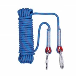 Triomphe Corde De Sécurité Corde En Nylon Corde D'escalade En Plein Air Corde D'escalade Corde D'escalade Corde De Sauvetage Corde De Descente Corde D'escalade 14mm Bleu (20 Mètres + 2 Mousquetons