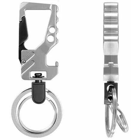Perle Rare 2pcs Hommes Porte-clés Mousqueton De Voiture Porte-clés Ouvre-bouteille En Métal Porte-clés Ouvre-bouteille (or Noir + Argent Noir- 4 Perle Rare 2pcs Hommes Porte-clés Mousqueton De Voiture Porte-clés Ouvre-bouteille En Métal Porte-clés Ouvre-bouteille (or Noir + Argent Noir- – Image 2