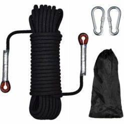 Perle Rare Corde De Sécurité Corde En Nylon Corde D'escalade En Plein Air Corde D'escalade Corde D'escalade Corde De Sauvetage Corde De Descente Corde D'escalade, 10 Mètres Noir 12mm