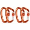 Perle Rare 4 Pièces De Mousqueton En Aluminium Aviation Mousqueton De Type D Boucle Hamac Boucle De Sécurité Crochet à Ressort Crochet En Aluminium Boucle De Sécurité Simple Crochet, 12KN Orange -Equipement antichute Soldes 29872832 1