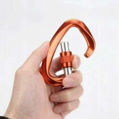 Perle Rare 4 Pièces De Mousqueton En Aluminium Aviation Mousqueton De Type D Boucle Hamac Boucle De Sécurité Crochet à Ressort Crochet En Aluminium Boucle De Sécurité Simple Crochet, 12KN Orange -Equipement antichute Soldes 29872832 3