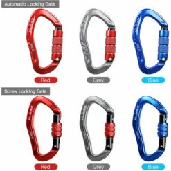 AL-NASR Boucle De Securite De Type 22Kn D, Mousqueton En Alliage D'Aluminium Lourd, Verrouillage A Vis, Rouge -Equipement antichute Soldes 30200804 5