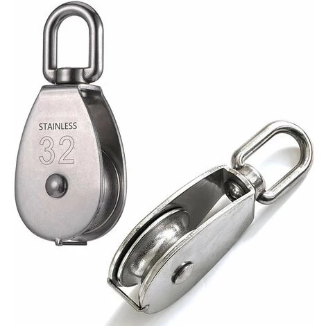 DEVENIRRICHE 2 Pièces Seul Poulies Bloc Rouleau, M32 Poulie Simple En Acier Inoxydable, Poulie Pivotante Pour Corde à Linge, Etendoir, Tendeur, Poids Et Barre De Musculation, Crochet Cord 3 DEVENIRRICHE 2 Pièces Seul Poulies Bloc Rouleau, M32 Poulie Simple En Acier Inoxydable, Poulie Pivotante Pour Corde à Linge, Etendoir, Tendeur, Poids Et Barre De Musculation, Crochet Cord