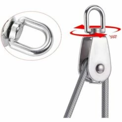 DEVENIRRICHE 2 Pièces Seul Poulies Bloc Rouleau, M32 Poulie Simple En Acier Inoxydable, Poulie Pivotante Pour Corde à Linge, Etendoir, Tendeur, Poids Et Barre De Musculation, Crochet Cord 10 DEVENIRRICHE 2 Pièces Seul Poulies Bloc Rouleau, M32 Poulie Simple En Acier Inoxydable, Poulie Pivotante Pour Corde à Linge, Etendoir, Tendeur, Poids Et Barre De Musculation, Crochet Cord -Equipement antichute Soldes 30778296 4