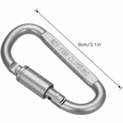 HAPPYSHOPPING Mousqueton En Forme De D 8cm Avec Serrure 12pcs -Equipement antichute Soldes 30986483 5