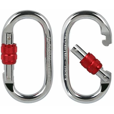 HAPPYSHOPPING AL-SK2012 Mousqueton De Securite En Acier Inoxydable De Type O Avec Serrure, Rouge Argent - Rouge Argent 5 HAPPYSHOPPING AL-SK2012 Mousqueton De Securite En Acier Inoxydable De Type O Avec Serrure, Rouge Argent - Rouge Argent – Image 3