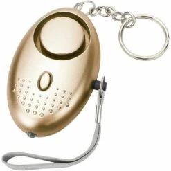 LITZEE Alarme Personnelle, Personnel Alarme, Alarme 140db Emergency Self Defense Security With LED Light For Women Girls Elderly Safety, Purple (Batteries Inclus) (d'or)