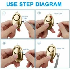 LITZEE Alarme Personnelle, Personnel Alarme, Alarme 140db Emergency Self Defense Security With LED Light For Women Girls Elderly Safety, Purple (Batteries Inclus) (d'or) -Equipement antichute Soldes 32755202 3