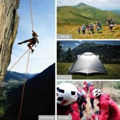 Triomphe Corde De Sécurité Corde Corde Corde Corde Grimpe Grimper Corde Grève Résilient Corde Résilient Corde D'escalade Corde 14mm Orange Jaune (30 Mètres + 2 Carabineuses -Equipement antichute Soldes 32853413 4