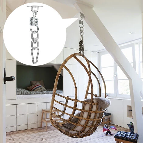 ASUPERMALL Kit De Suspension D'Oscillation Robuste, Kit D'Installation De Rotation D'Oscillation De Crochet De Ressort, Kit De Suspension De Mousqueton 7 ASUPERMALL Kit De Suspension D'Oscillation Robuste, Kit D'Installation De Rotation D'Oscillation De Crochet De Ressort, Kit De Suspension De Mousqueton – Image 5