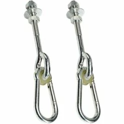ILoveMilan Lot De 2 Crochets De Balançoire M10 / 150 Mm Avec Mousqueton, Crochets De Fixation à Vis Galvanisés -Equipement antichute Soldes 33252968 4