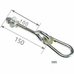 ILoveMilan Lot De 2 Crochets De Balançoire M10 / 150 Mm Avec Mousqueton, Crochets De Fixation à Vis Galvanisés -Equipement antichute Soldes 33252968 5
