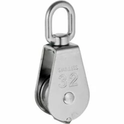 AIDUCHO Robuste Poulie à Corde Réa Simple Avec Emerillon Pivotante En Inox Pulley Block Charge Max. 35-1000 Kg - M32